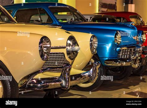 Sharjah, UAE - 01.29.2023 - Classic, retro, vintage cars on display at ...