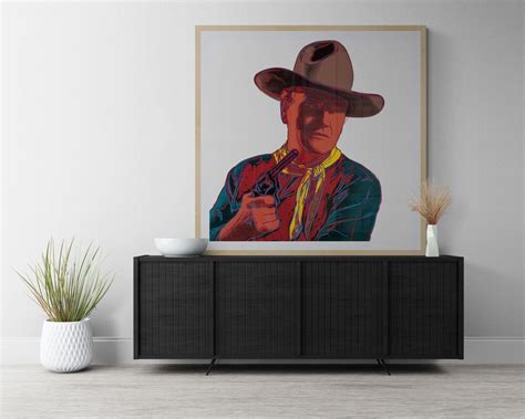 John Wayne, Cowboys and Indians Pop Art Poster Print Canvas framed ...