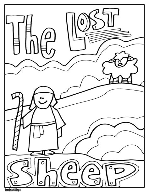 Parable Of The Lost Sheep Coloring Page Coloring Pages