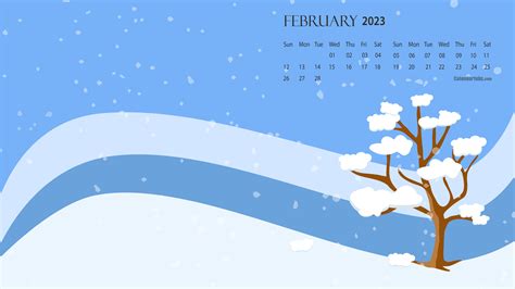 February 2023 Desktop Wallpaper Calendar - CalendarLabs