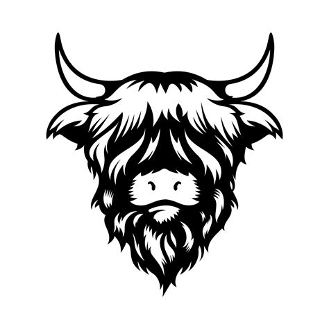 Highland cow head design on white background. Farm Animal. Cows logos ...