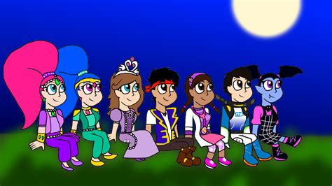 Shimmer, Shine and Disney Junior characters by alexeigribanov on DeviantArt
