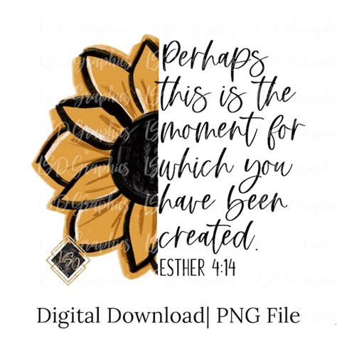 Perhaps This is the Moment Sunflower Bible Verse Clip Art - Etsy