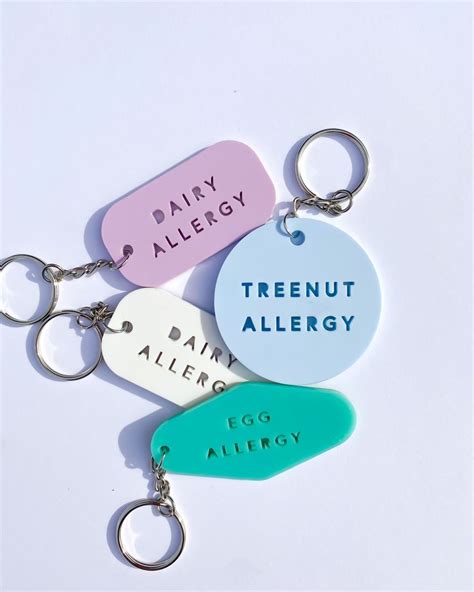 Kid's Allergy Keychain Egg Allergy Peanut Allergy Dairy Allergy Allergy Alert, Emergency Charm ...