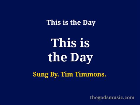 This is the Day Song Lyrics