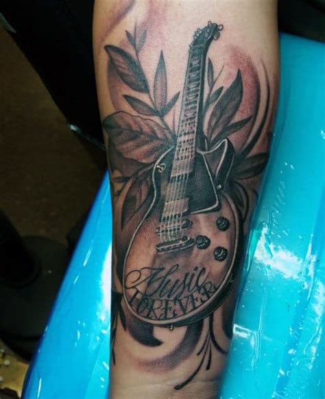 65 Guitar Tattoos For Men - Acoustic And Electric Designs