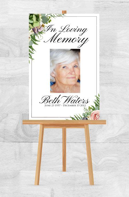 Memorial Poster for Funeral - Personalized Memorial Poster | Funeral posters, Funeral program ...