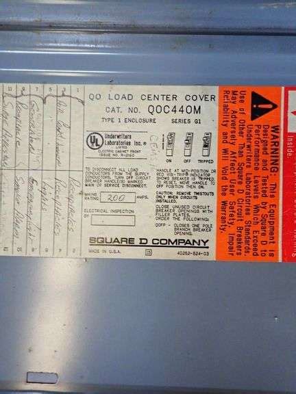 Lot of Square D Panelboard and Load Center Cover - Yellow Tag Auctions