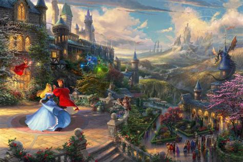 Sleeping Beauty Dancing in the Enchanted Light by Thomas Kinkade Studios – CV Art and Frame