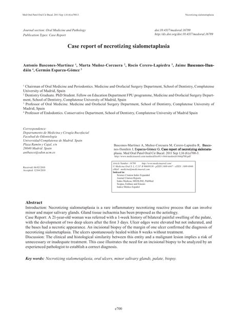 (PDF) Case report of necrotizing sialometaplasia