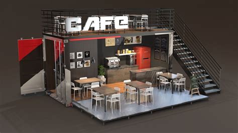 3D model Shipping Container Cafe | CGTrader