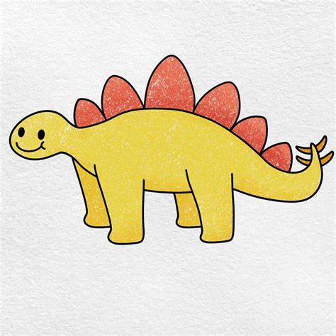 How to Draw a Simple Dinosaur - HelloArtsy