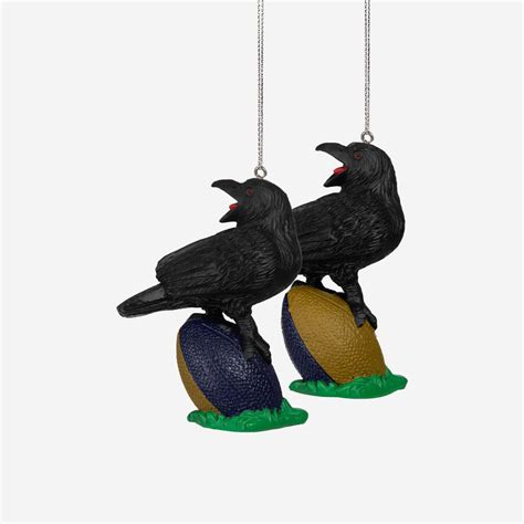 Baltimore Ravens 2 Pack Thematic Ornament Set FOCO