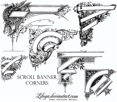 Scroll Banner Corners | Photoshop Cs5 Brushes Free Download Various ...