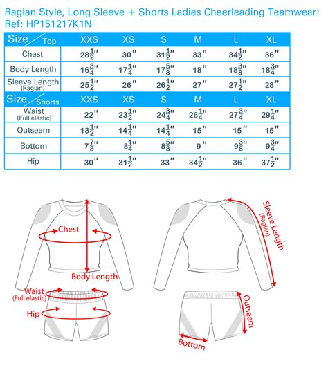 Cheerleading Uniform Size Chart - Design Talk