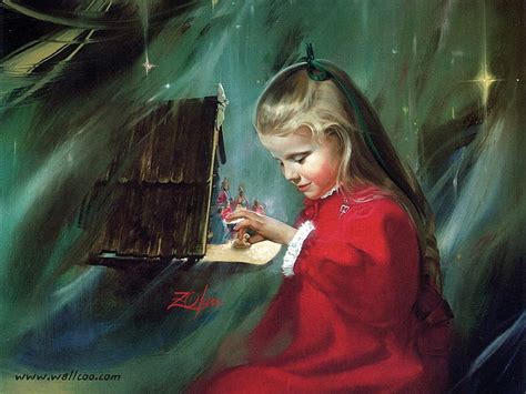 Donald Zolan children painting, donald zolan, art, christmas, painting, children, HD wallpaper ...