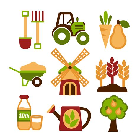 Farming Harvesting and Agriculture Icons Set 460148 Vector Art at Vecteezy