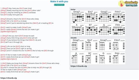 Chord: Make it with you - tab, song lyric, sheet, guitar, ukulele ...