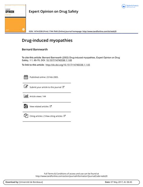 (PDF) Drug-induced myopathies