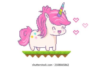 Vector Illustration Kawaii Unicorn Pixel Art Stock Vector (Royalty Free ...