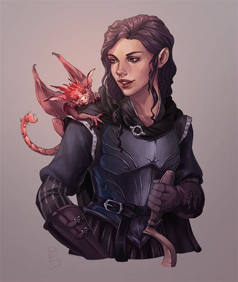 A Human warlock and her Imp familiar. - RED art + animation | Personaggi, Illustrazione del ...