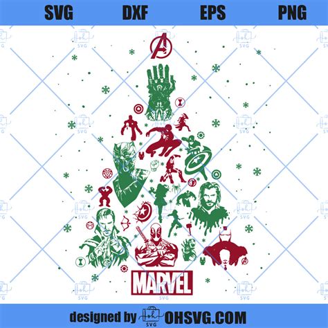 Avengers Christmas Tree SVG, Superhero Christmas SVG, Avengers Xmas SV ...