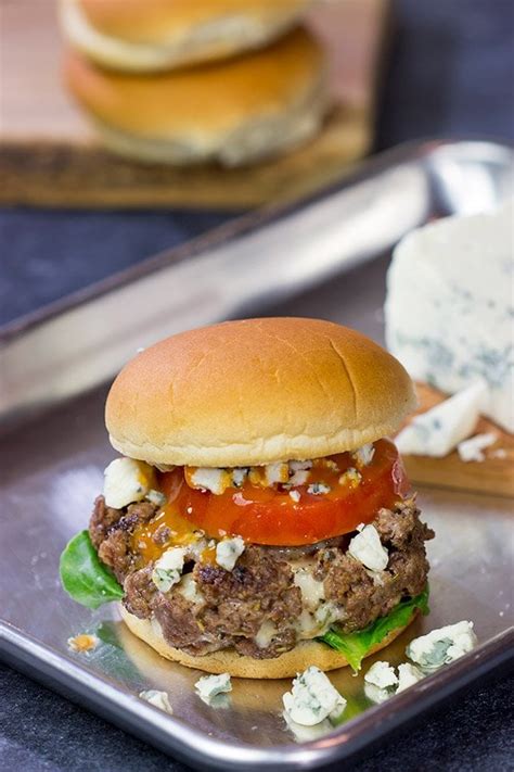 Buffalo Blue Cheese Burgers | Fun flavor twist for summer grilling!