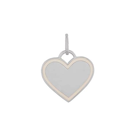 White Enamel Heart Charm in 14k White Gold | Shane Co.