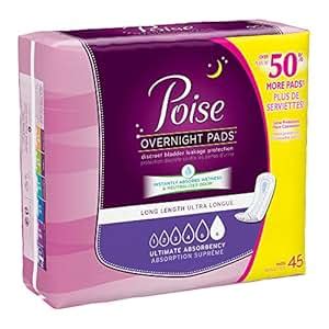 Amazon.com: Poise Overnight Pads Long Length - 45 CT: Health & Personal ...