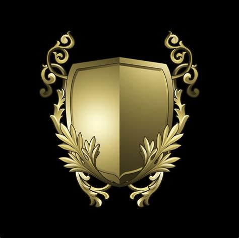 Golden Baroque shield elements vector | Free Vector - rawpixel