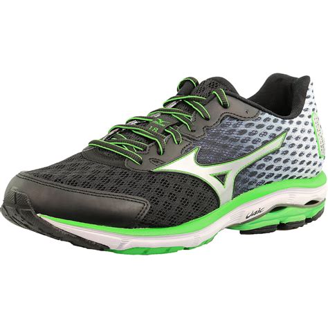 Mizuno Men's Wave Rider 18 Black/Silver Ankle-High Running Shoe - 9W ...