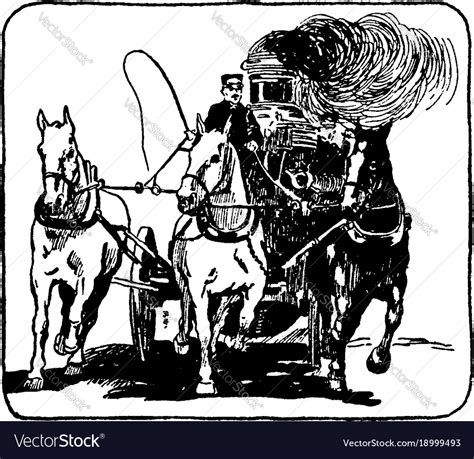 Horse-drawn fire truck vintage Royalty Free Vector Image