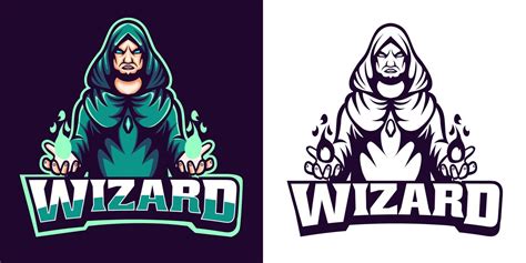 Dark Wizard Magician mascot esport logo design illustrations vector ...