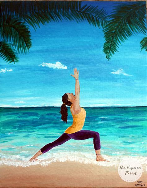 Fine Art Print of Yoga at the Beach Painting Yoga Art Wall | Etsy