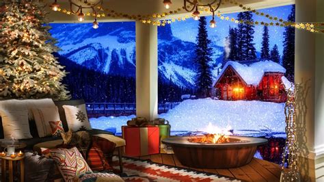 Cozy Christmas Ambience with Crackling Fireplace Sounds | Winter ...