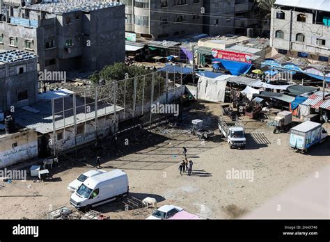 General view of Palestinian homes and buildings in the Rafah refugee ...