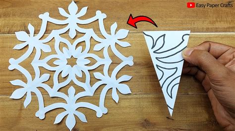 Easy Paper Cutting Design ️ How to Make Paper Snowflake For Christmas 🎄 Easy Paper Crafts - YouTube