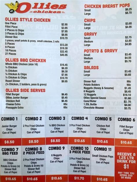 Ollies Chicken Menu, Menu for Ollies Chicken, Melton, Melbourne ...