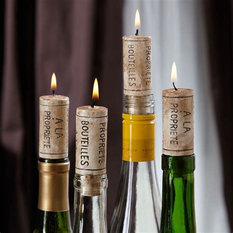 Soft Glow Wine Cork Candles, Set of 4 | Cork candle, Wine cork candle, Wine cork crafts