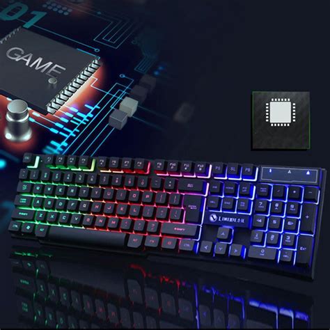 Wired Gaming Keyboard and Mouse Combo RGB Backlit Gaming Keyboard with ...