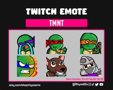 TMNT Emote Pack Twitch Emotes Emotes Twitch and Discord - Etsy Finland