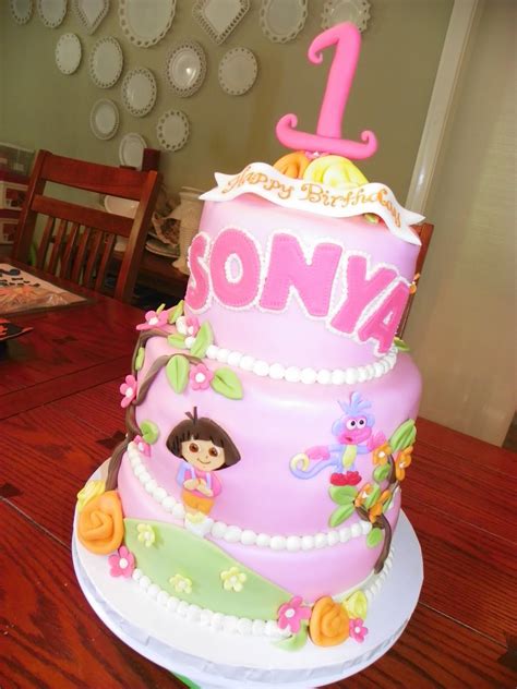 Dora The Explorer Fondant Birthday Cake images