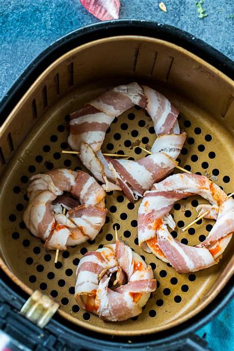 Air Fryer Bacon-Wrapped Onion Rings - Skinny Southern Recipes