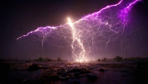 Premium Photo | Purple lightning storm