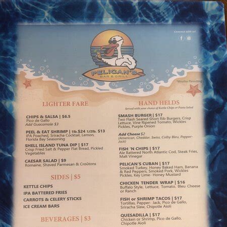 PELICANS BAR AND GRILL, Panama City Beach - Menu, Prices & Restaurant ...