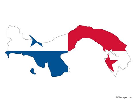 Flag Map of Panama | Free Vector Maps
