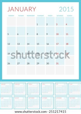 September 2015 Calendar Template Vector Free | 123Freevectors