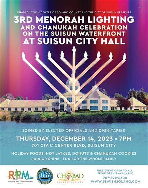 3rd Menorah Lighting and Chanuka Celebration - Suisun City, CA