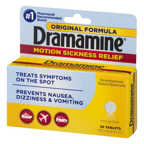 Dramamine Original Formula Motion Sickness Relief, 36 Count - Walmart ...