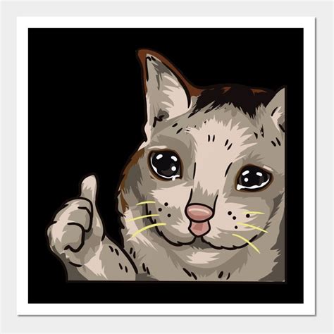 Thumbs Up Crying Cat Wall And Art Print | Thumbs Up in 2022 | Art, Art prints, Cat crying